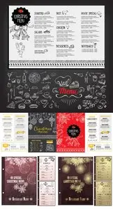 Restaurant Christmas menu design templates - Vector Set