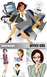 Stock Vectors - Office Girl