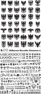 Vectors - Different Heraldic Elements 2