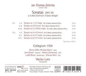Collegium 1704 - Zelenka: 6 Sonatas, ZWV 181 (2017)
