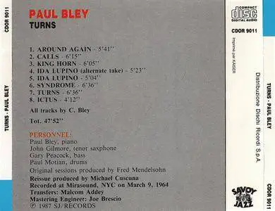 Paul Bley - Turns (1964) Remastered Reissue 1987