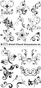 Vectors - Swirl Floral Ornaments 26