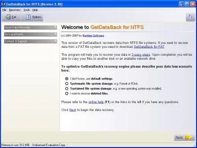 GetDataBack for NTFS 3.30.001