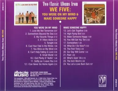 We Five - You Were On My Mind (1966) Make Someone Happy (1967) [1996 2on1] *Re-Up*