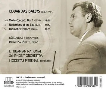 Džeraldas Bidva, Modestas Pitrėnas, Lithuanian National Symphony Orchestra - Eduardas Balsys: Violin Concerto No.1 (2021)
