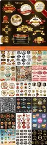 Elegant premium quality labels and badges collection vector 2