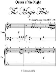 «Queen of the Night the Magic Flute Beginner Piano Sheet Music» by Wolfgang Amadeus Mozart