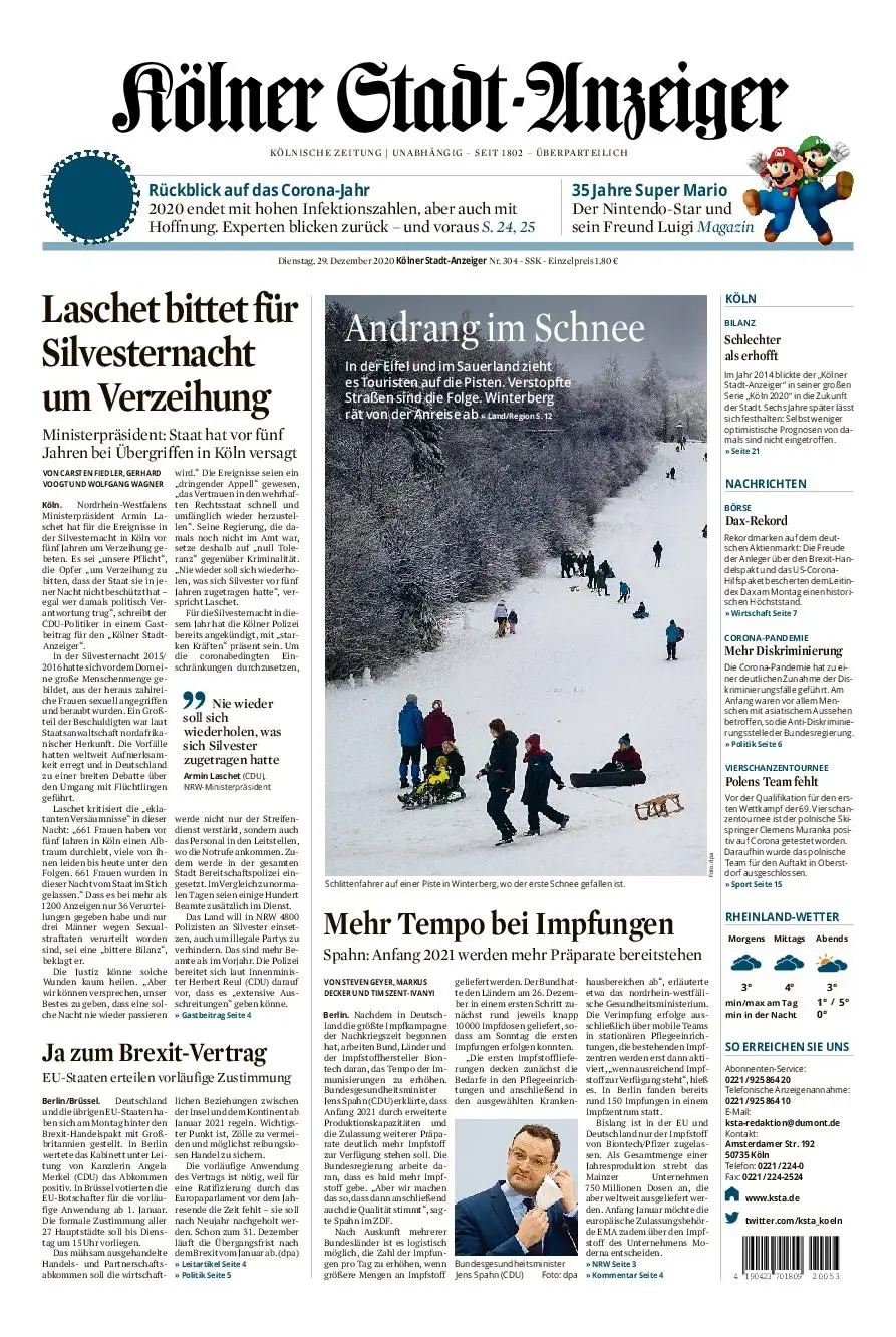 Kölner Stadt-Anzeiger Köln-West – 29. Dezember 2020