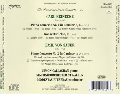 Simon Callaghan, Modestas Pitrėnas - The Romantic Piano Concerto Vol. 87: Reinecke & Sauer: Piano Concertos (2024)