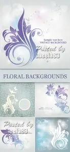 Jentle Floral Backgrounds Vector