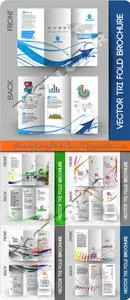 Business flyer tri fold brochure advertising booklet vector 14