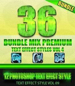 GraphicRiver - 36 Bundle Mix Premium Text Effect Styles Vol 4