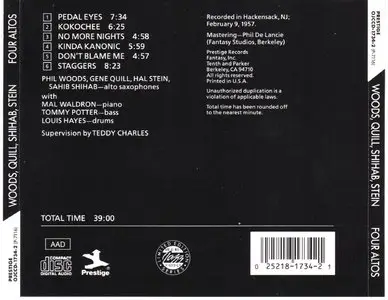 Phil Woods, Gene Quill, Sahib Shihab, Hal Stein - Four Altos (1957) [Remastered 1991]