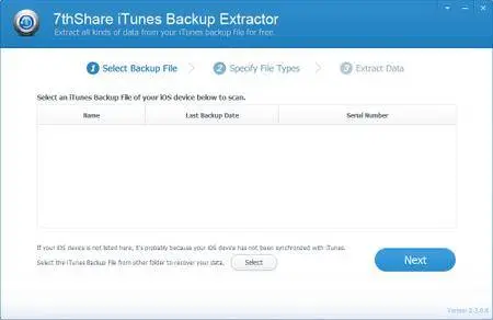 7thShare iTunes Backup Extractor 2.3.8.8