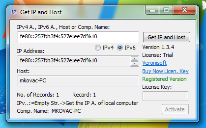 Veronisoft Get IP and Host 1.3.13