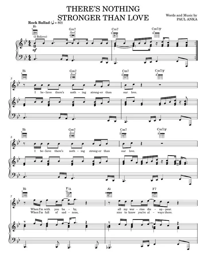 (I Believe) There's Nothing Stronger Than Love - Johnny Carson, Paul Anka, TV Theme Song (Piano-Vocal-Guitar)