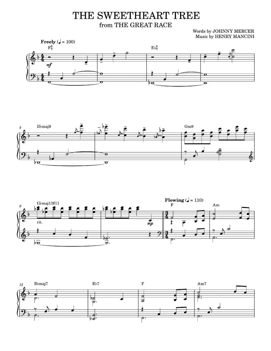 The Sweetheart Tree Henry Mancini Piano Solo Avaxhome 
