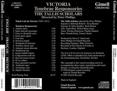 Peter Phillips, The Tallis Scholars - Tomás Luis de Victoria: Tenebrae Responsories (2001)