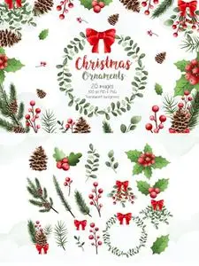 Christmas Plant Ornaments Clipart