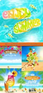 Summer holidays travel to paradise poster vector