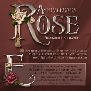 Anniversary Rose Decorative Alphabet
