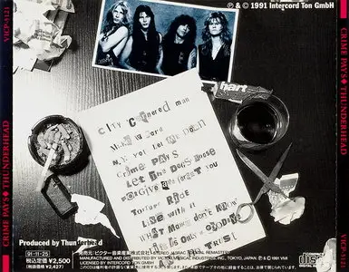 Thunderhead - Crime Pays (1991) [Japanese Ed.]