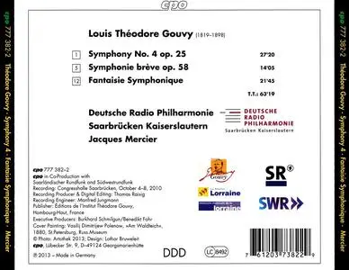 Jacques Mercier, Deutsche Radio Philharmonie - Théodore Gouvy: Symphony No. 4, Symphonie breve, Fantaisie Symphonique (2013)