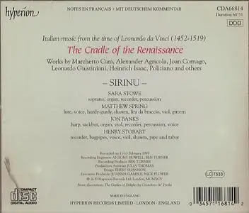 Sirinu - The Cradle of the Renaissance: Italian music from the time of Leonardo da Vinci (1995)