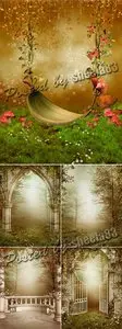 Stock Photo - Misty Garden