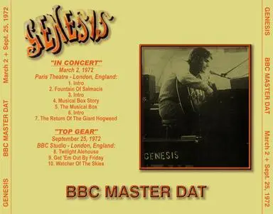 Genesis - BBC Master DAT (March 2 + Sept. 25, 1972) (20xx)