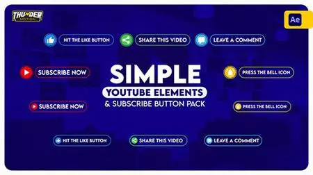 Simple YouTube Elements And Subscribe Button Pack 36080402