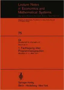 1. Fachtagung über Programmiersprachen: München, 9.–11. März 1971