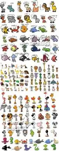 Cute Cartoon Animals Vector