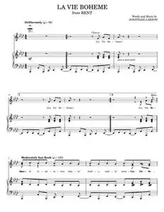 La Vie Boheme - Jonathan Larson, Rent Musical (Piano-Vocal-Guitar)