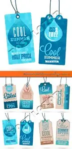 Summer label discount sale tags vector 4