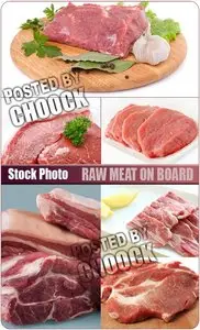 Stock Photo: Raw meat on board