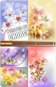 Delicate flowers background 4 - Stock Vector