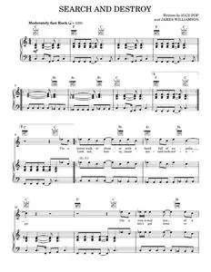 Search And Destroy - Iggy Pop, Red Hot Chili Peppers, The Stooges (Piano-Vocal-Guitar)