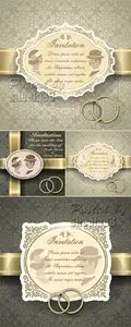 Elegant Wedding Invitations Vector 2