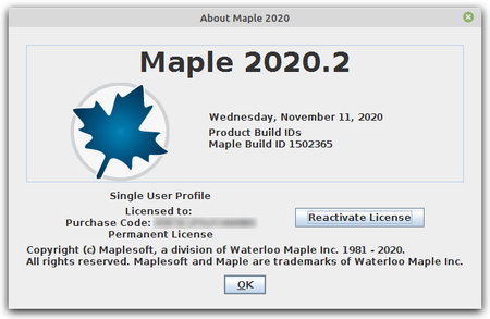 Maplesoft Maple 2020.2 Linux