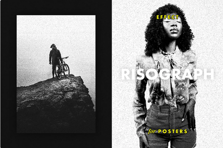 Risograph grain photo effect for posters