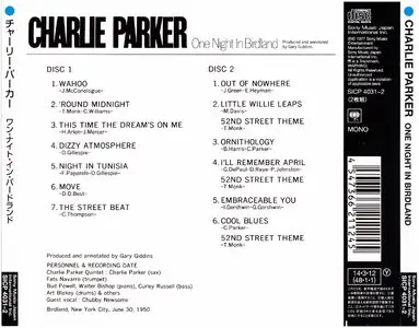 Charlie Parker - One Night In Birdland (1950) {2014 2CD Set Japan Jazz Collection 1000 Columbia-RCA Series SICP 4031~2}