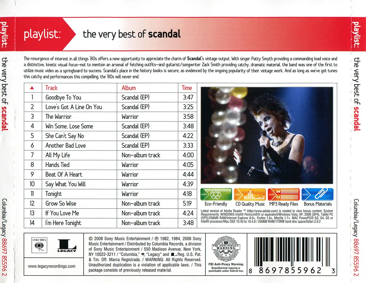 Scandal - Playlist: The Very Best Of Scandal (2008)