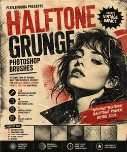 Halftone Grunge Photoshop Brushes