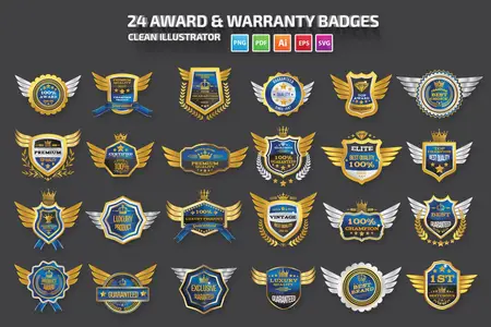 EE - 24 Award & Warranty Badges 6CPNJKQ