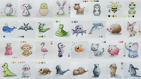Watercolor Painting for Beginners - Cute Animals Challenge