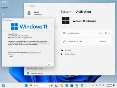 Windows 11 Enterprise 23H2 Build 22631.3880 (No TPM Required) Preactivated Multilingual July 2024