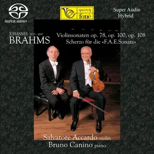Salvatore Accardo & Bruno Canino - Johannes Brahms Sonaten op.78, op.100, op. 108 (2010/2021) [Official Digital Download 24/96]