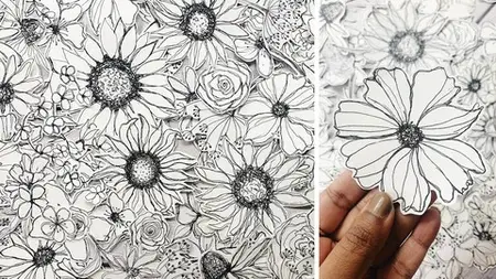 Messy Flower Doodles - Draw, Cut, And Craft!