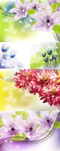 Abstract Flowers Backgrounds Vector 2